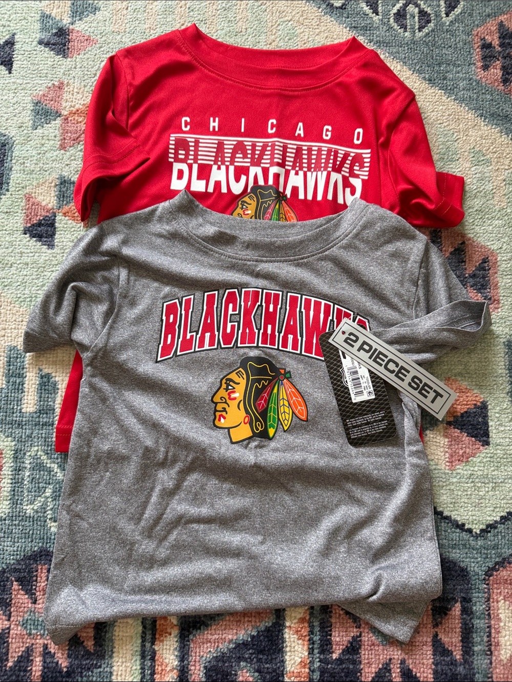 NHL Chicago Blackhawks 2-Piece Tee Set - Red & Gray